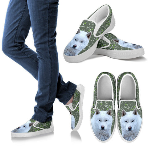 Hokkaido Dog Print Slip Ons For Women-Express Shipping-Paww-Printz-Merchandise