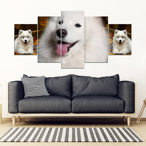 Samoyed Dog Print- Piece Framed Canvas- Free Shipping-Paww-Printz-Merchandise