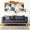 Pug Dog Mother With Puppy Print- 5 Piece Framed Canvas- Free Shipping-Paww-Printz-Merchandise