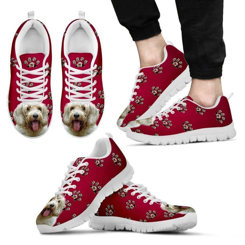 Petit Basset Griffon Vendeen Dog Print (White/Black) Running Shoes For Men- Express Shipping-Paww-Printz-Merchandise