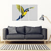 Blue And Yellow Macaw Parrot Print 5 Piece Framed Canvas- Free Shipping-Paww-Printz-Merchandise