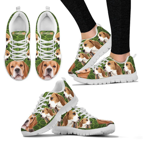 Beagle On Green-Women's Running Shoes-Free Shipping-Paww-Printz-Merchandise