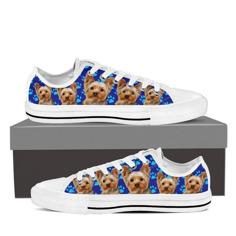 Yorkshire Print (White) Low Top Canvas Shoes For Women-Express Shipping-Paww-Printz-Merchandise