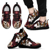 Paws Print Basset Hound (Black/White) Running Shoes For Men-Limited Edition-Express Delivery-Paww-Printz-Merchandise