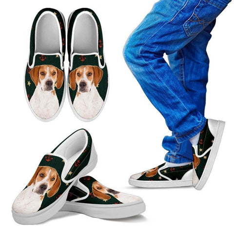 Harrier Dog Print Slip Ons For Kids-Express Shipping-Paww-Printz-Merchandise