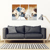 Pug Dog Mother With Puppy Print- 5 Piece Framed Canvas- Free Shipping-Paww-Printz-Merchandise