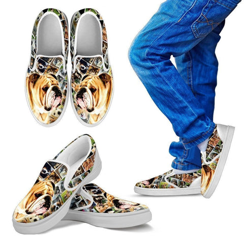 Amazing Bulldog Print Slip Ons For Kids-Express Shipping-Paww-Printz-Merchandise