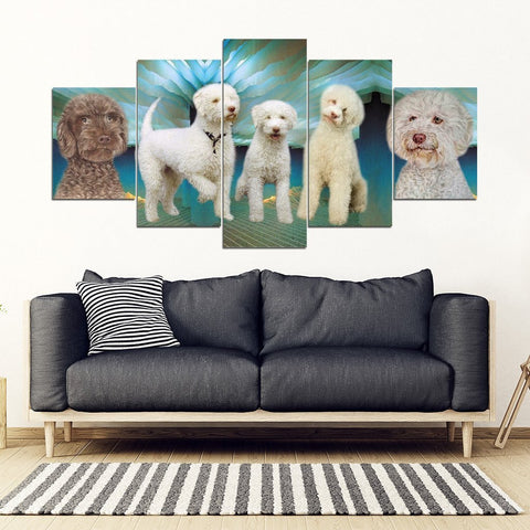 Lagotto Romagnolo Dog Print-5 Piece Framed Canvas- Free Shipping-Paww-Printz-Merchandise