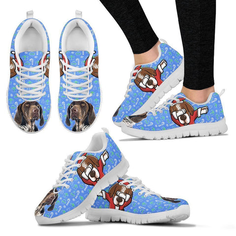 German Shorthaired Pointer Dog Print Christmas Running Shoes For Women- Free Shipping-Paww-Printz-Merchandise