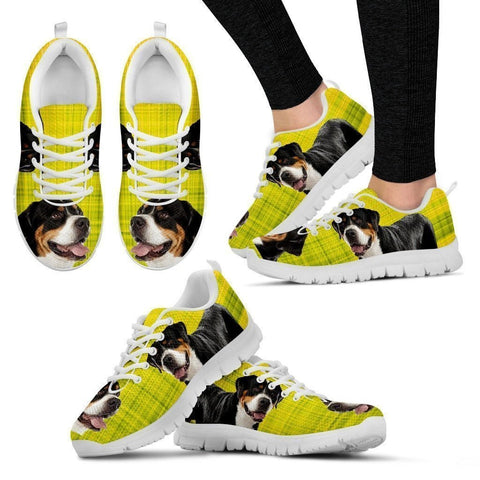 Greater Swiss Mountain Dog Print (Black/White) Running Shoes For Women-Free Shipping-Paww-Printz-Merchandise
