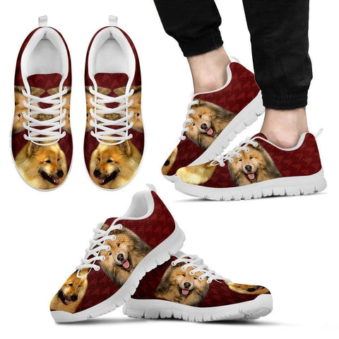 Eurasier Dog Print (White/Black) Running Shoes For Men-Express Shipping-Paww-Printz-Merchandise