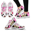 Old English Sheepdog On Pink Print Running Shoes For Women- Free Shipping-Paww-Printz-Merchandise