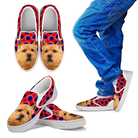 Norwich Terrier Print Slip Ons For Kids-Express Shipping-Paww-Printz-Merchandise