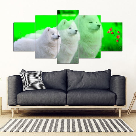 Samoyed Dog Print 5 Piece Framed Canvas- Free Shipping-Paww-Printz-Merchandise