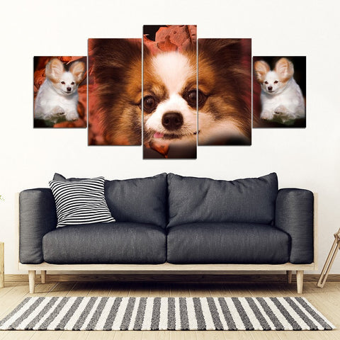 Papillon Dog Print- Piece Framed Canvas- Free Shipping-Paww-Printz-Merchandise