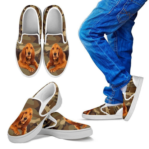 Bloodhound Dog Print Slip Ons For Kids-Express Shipping-Paww-Printz-Merchandise