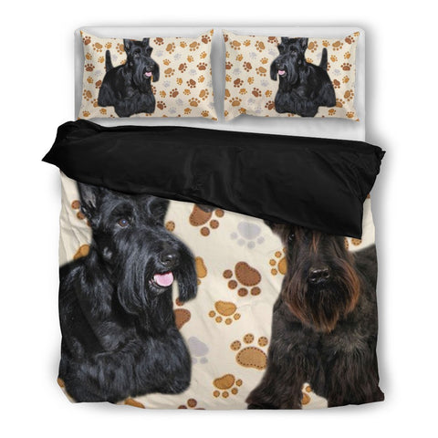 Scottish Terrier Paw Print Bedding Set -Free Shipping