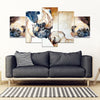 Pug Dog Mother With Puppy Print- 5 Piece Framed Canvas- Free Shipping-Paww-Printz-Merchandise