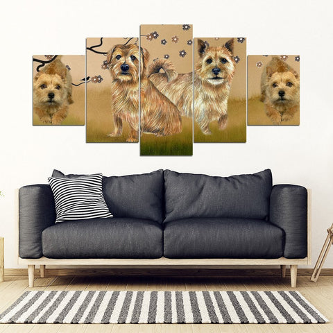 Norwich Terrier Print-5 Piece Framed Canvas- Free Shipping-Paww-Printz-Merchandise