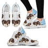 English Springer Spaniel Blue White Print Sneakers For Women-Free Shipping-Paww-Printz-Merchandise