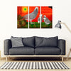 Cute African grey parrot With family Print-5 Piece Framed Canvas- Free Shipping-Paww-Printz-Merchandise