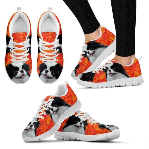 Cute Japanese Chin Print-White Running Shoes For Women-Express Shipping-Paww-Printz-Merchandise