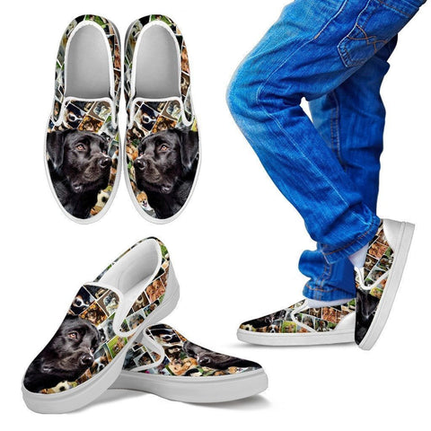 Amazing Black Labrador Print Slip Ons For Kids-Express Shipping-Paww-Printz-Merchandise