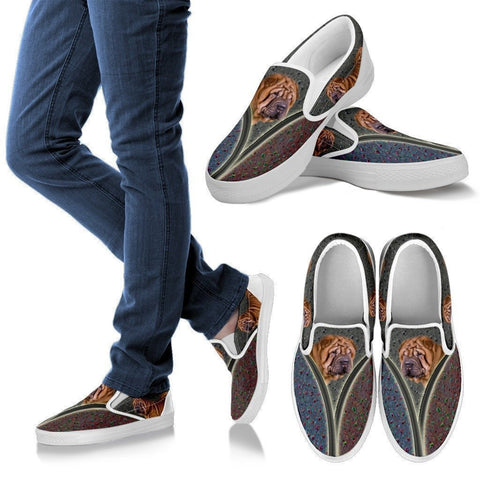 Shar Pei Dog Print Slip Ons For Women-Express Shipping-Paww-Printz-Merchandise