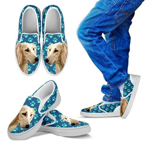 Saluki Dog Print Slip Ons For Kids-Express Shipping-Paww-Printz-Merchandise