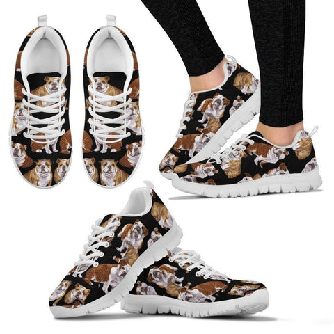 Bulldog Pattern Print Sneakers For Women- Express Shipping-Paww-Printz-Merchandise