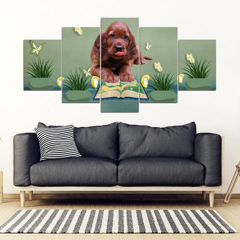 Irish Setter Dog2 Print-5 Piece Framed Canvas- Free Shipping-Paww-Printz-Merchandise