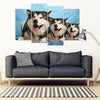 Laughing Alaskan Malamute Print- Piece Framed Canvas- Free Shipping-Paww-Printz-Merchandise