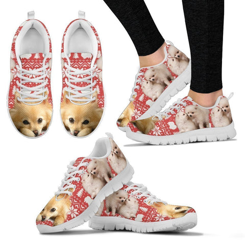 Pomeranian Dog Christmas Shoes For Women- Free Shipping-Paww-Printz-Merchandise