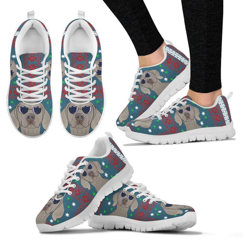 Weimaraner Dog Print Christmas Running Shoes For Women-Free Shipping-Paww-Printz-Merchandise