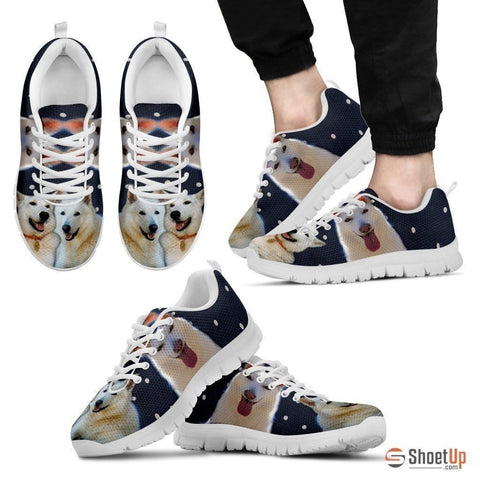 Customized(2093) Dog -(White/Black) Running Shoes For Men-Free Shipping-Paww-Printz-Merchandise