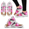 Japanese Chin On Pink Print Running Shoes For Women- Free Shipping-Paww-Printz-Merchandise