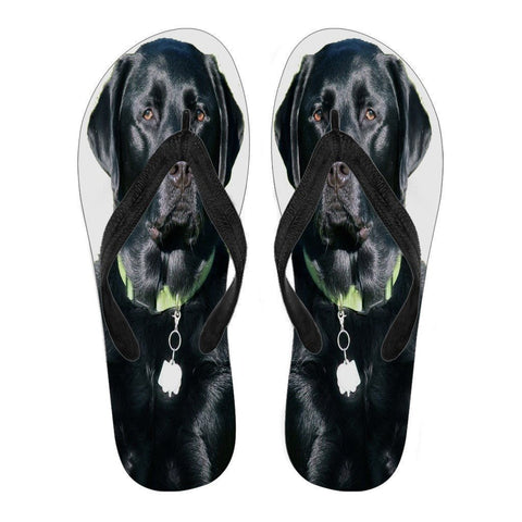 Black Labrador Flip Flops For Women-Free Shipping-Paww-Printz-Merchandise