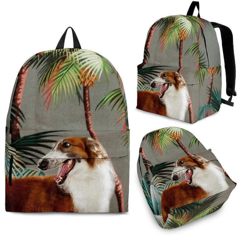 Borzoi Dog Print Backpack-Express Shipping-Paww-Printz-Merchandise