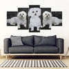 Maltese Dog Print-5 Piece Framed Canvas- Free Shipping-Paww-Printz-Merchandise