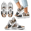 Basset Hound On Black-Kid's Running Shoes-Free Shipping-Paww-Printz-Merchandise