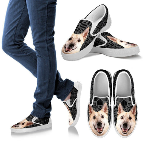 Norwegian Buhund Dog Print Slip Ons For Women-Express Shipping-Paww-Printz-Merchandise