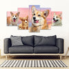 Cute Pembroke Welsh Corgi Print- Piece Framed Canvas- Free Shipping-Paww-Printz-Merchandise