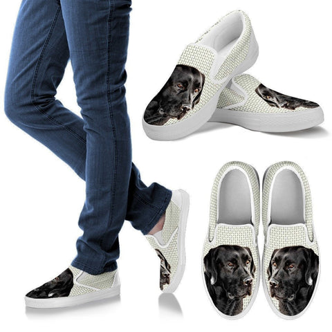 Black Labrador Print Slip Ons For Women-Express Shipping-Paww-Printz-Merchandise