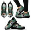 Icelandic Sheepdog Print (White/Black) Running Shoes For Women-Express Shipping-Paww-Printz-Merchandise