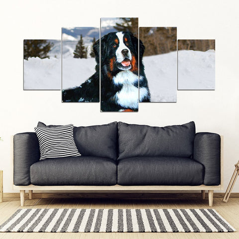 Bernese Mountain Dog Print 5 Piece Framed Canvas- Free Shipping-Paww-Printz-Merchandise