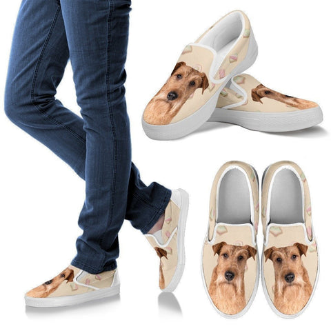 Irish Terrier Dog Print Slip Ons For Women-Express Shipping-Paww-Printz-Merchandise