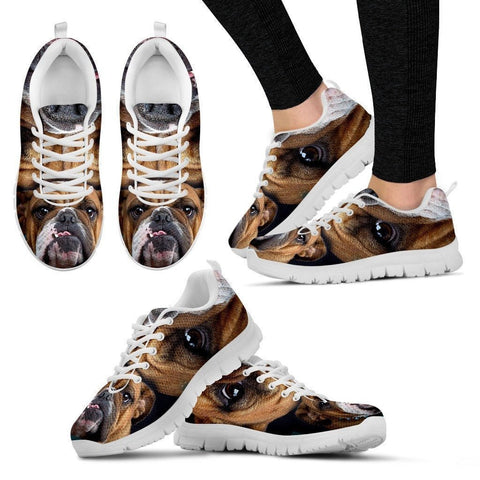 Bulldog-Running Shoes For Women-Free Shipping-Paww-Printz-Merchandise