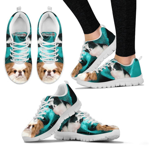 Japanese Chin On Deep Skyblue Print Running Shoes For Women- Free Shipping-Paww-Printz-Merchandise