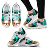 Japanese Chin On Deep Skyblue Print Running Shoes For Women- Free Shipping-Paww-Printz-Merchandise
