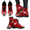 Valentine's Day Special- Bulldog On Red Print Boots For Women-Free Shipping-Paww-Printz-Merchandise